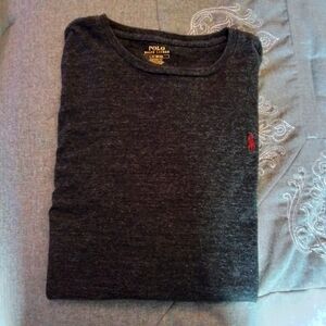 Polo by Ralph Lauren Custom Fit Long-sleeved T-shirt in Heather Gray - L